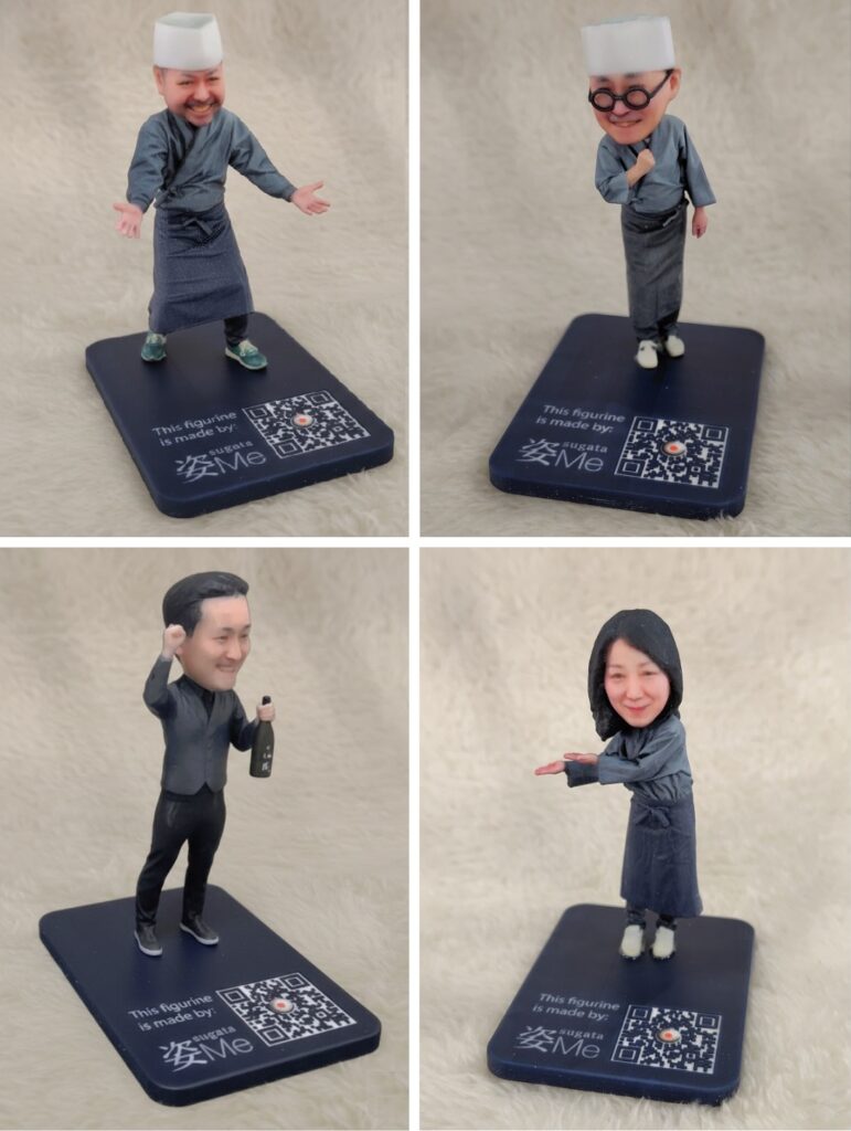 「一念坂 まさ壱」の皆様。あたたかな お人柄はフィギュアになっても変わりません。